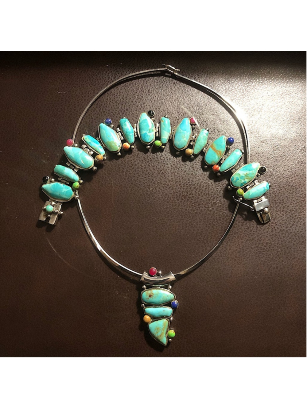 BARSE Turquoise Sterling Silver Multi Gemstone Southwestern Bracelet - Picture 9 of 16